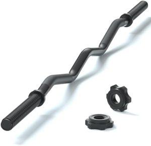 EZ Curl Bar Weight Lifting Bar for Gym and Home, 47" 1-inch Diameter Curling Bars for Hip Thrusts/Squats/Lunges, 220lb W