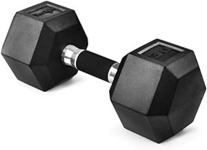 Yes4All Rubber Grip Encased Hex Dumbbell - Anti-Slip Hand Weights 5-50 LBS Single