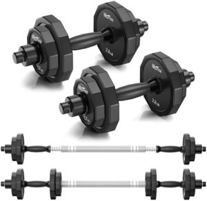 KISS GOLD Adjustable Dumbbells with Solid Steel Home Gym Equipment for Men and Women Strength Training KISS GOLD 22Lbs 4